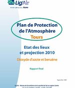 PPA Tours : Etat des lieux 2004 et projection 2010 - Benzène et dioxyde d'azote
