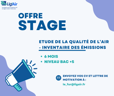Offre de stage "Etude de la qualité de l'air - Inventaire des émissions"