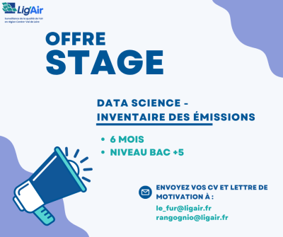 Offre de stage "Data science - Inventaire des émissions atmosphériques"