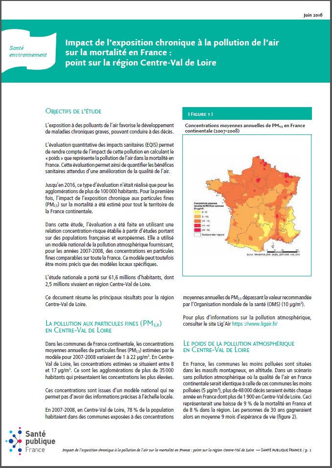 Etude d'Impact sanitaire Centre-Val de Loire