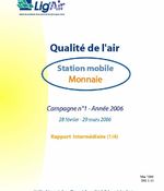 Qualité de l'air sur Monnaie par station mobile, campagne 1, année 2006