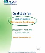 Qualité de l'air sur Romorantin-Lanthenay par station mobile, campagne 1, année 2006