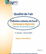 Rapport intermédiaire de la campagne de mesures régionale du NO2 en site de fond - année 2005