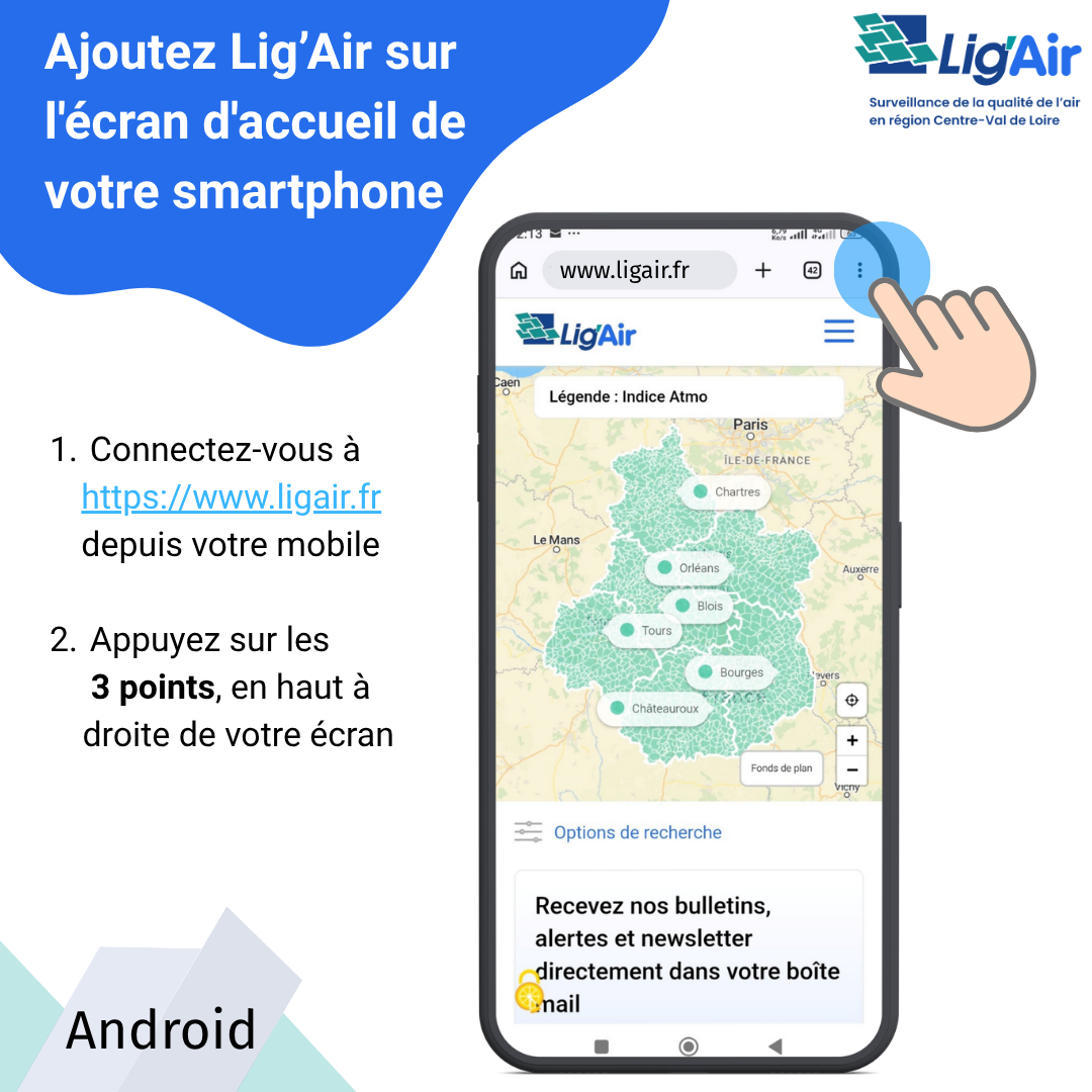Ajoutez Lig'Air sur l'écran d'accueil de votre smartphone